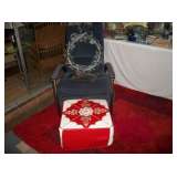 ETHAN ALLEN RECLINER, MOROCCAN HASSOCK