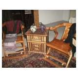 PAIR HORSESHOE ASIAN CHAIRS