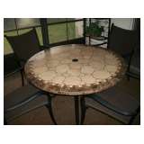 STONE TOP TABLE & 4 CHAIRS