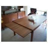 TEAK EXTENDING TABLE & 6 CHAIRS