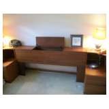 TEAK HEADBOARD & NIGHT STANDS