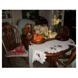 OAK 2 PEDESTAL TABLE - 2 LEAVES