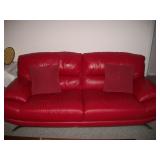 RED LEATHER SOFA