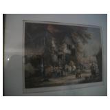 ANTIQUE HAND COLORED SIGNED LITHO