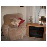 ELEC. RECLINER, AMISH FIREPLACE