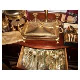 3 SETS GOLD PLATED FLATWARE