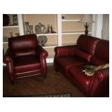 LEATHER LOVE SEAT & CHAIR