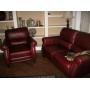 LEATHER LOVE SEAT & CHAIR
