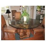TABLE & 4 LEATHER CHAIRS
