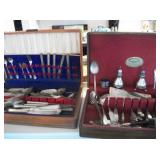 2 BOXES ANTIQUE FLATWARE