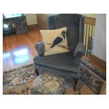 PAIR BLUE WING CHAIRS
