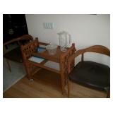 MID-CENTURY TEAK CHAIRS & TEA CART