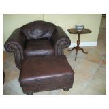 NORWALK LEATHER CHAIR/OTTO