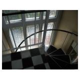 SPIRAL STAIRCASE, 6 LEADED GLASS WINDOWS
