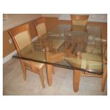 TABLE & 6 SOLID WOOD ARM CHAIRS - CANADA