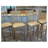 4 SOLID WOOD BAR STOOLS