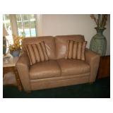 NATUZZI LEATHER SOFA & LOVE SEAT