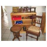 19TH C. CHAIR & PIANO STOOL