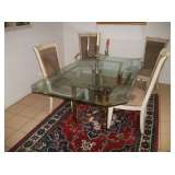 GLASS TABLE & 4 CHAIRS