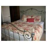 KING BED WITH IRON HEADBOARD