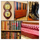 This Fri & Sat! Incredible Dallas Estate Sale! Leather Bound Books, Vintage, Chesterfield Sofa, MCM, Collectibles & More!