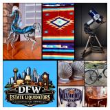 This Fri & Sat! Amazing selection of Vintage collectibles, Ornate antique furniture, Vintage glassware collection, Hollywood Regency Accents, Fenton, Uranium glass - floor lamp, Flatware set, Sterling