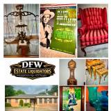 This Fri & Sat! ~Incredible Benbrook Vintage Time Capsule Estate Sale! Mid Century, Hollywood Regency, Vintage Quilts, Curio, Tufted Furniture, MCM, Collectibles & Much More!