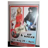 Lita Ford & Kip Winger Signed Concert Poster / Ticket Authentic 