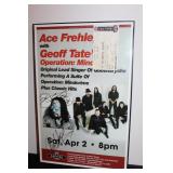 Ace Frehley & Geoff Tate Signed Concert Poster/Ticket Authentic 