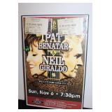 Pat Benatar & Neil Giraldo Signed Tour Poster/Ticket Authentic 