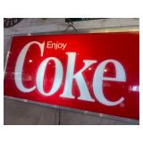 Coke Sign lighted