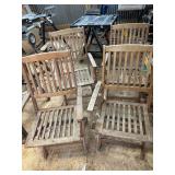 4 Wood Folding lawn Chairs