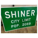 Shiner Population Sign