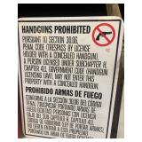 Handguns Prohibited Sign