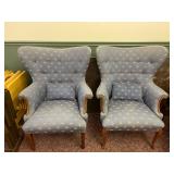 Pair Barrel Back Chairs