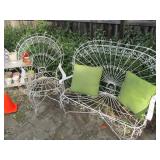 Antique peacock patio set
