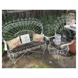 Antique peacock patio set