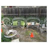 Antique peacock patio set