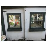 Garage doors with window box trim
