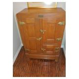 Antique Oak Icebox - Lapland 1890 Antique 3 Door Oak Large Icebox