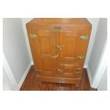 Antique Oak Icebox - Lapland 1890 Antique 3 Door Oak Large Icebox