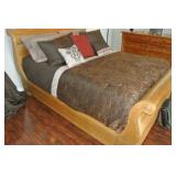 Queen Size Pine Sleigh Bed