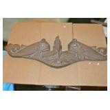 Antique Silver Dolphins submarine wall plaque