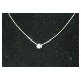 Solitaire Diamond .50Ct and Platinum Necklace 
