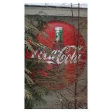 VINTAGE METAL COCA COLA BUTTON SIGN