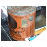 N--GER HAIR TOBACCO TIN WITH HANDLE AND TAX STAMP