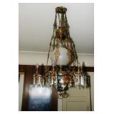 ANTIQUE OIL TO ELECTRIC CHANDELIER