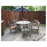Teak 6 chair Patio set