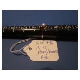 size 7 3/4 14k Pearl&Hematite ring