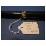 size 7 14k  elegant ring w/ stone